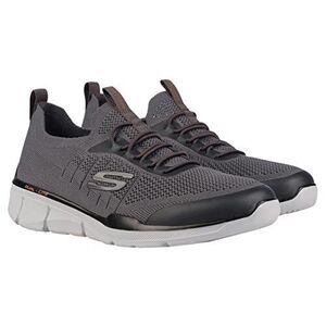 Skechers Men's Memory Foam Mesh Knit Bungee Lace Athletic Sneaker (9, Grey)